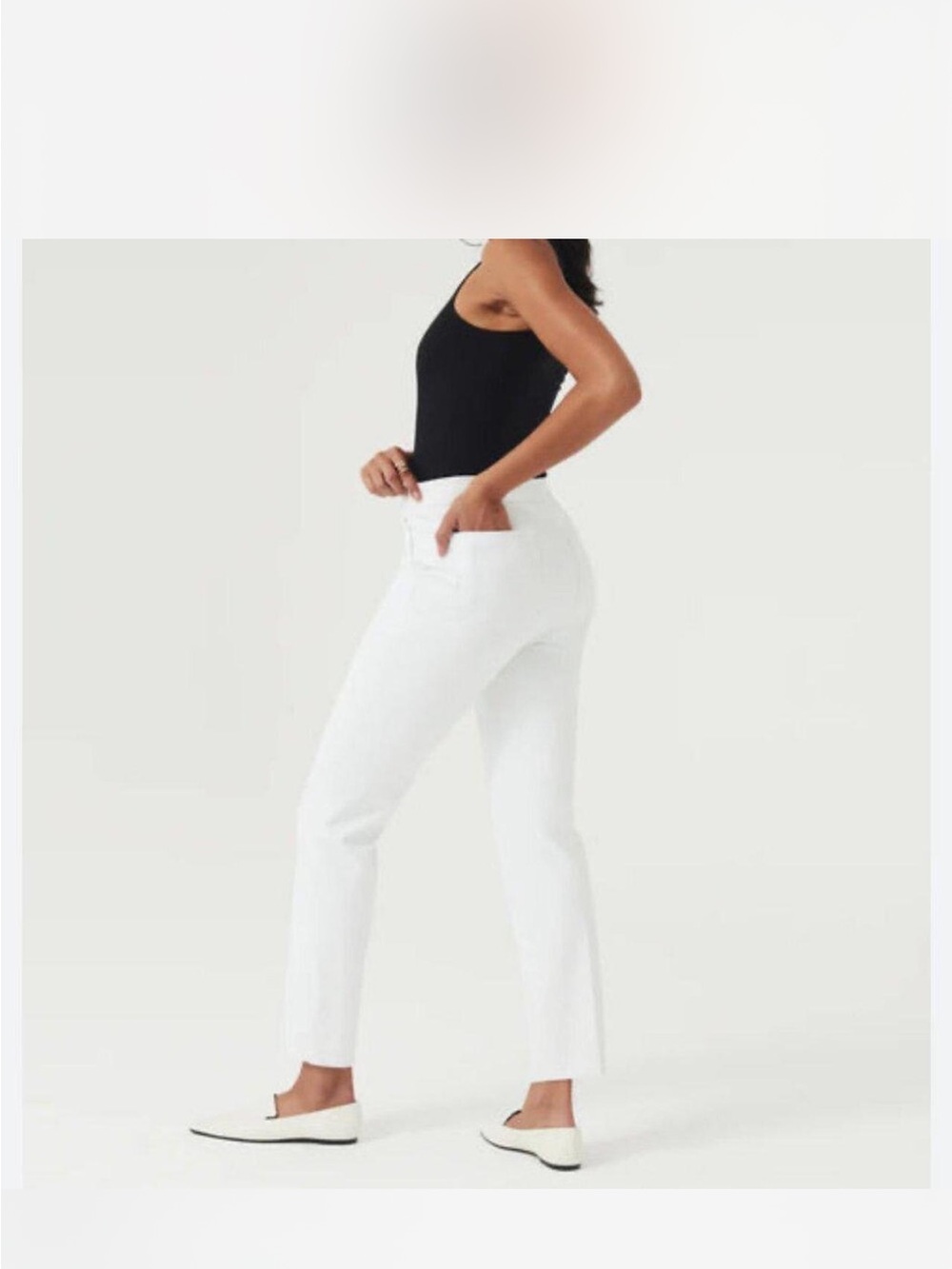 NWT Spanx Slim Straight Pant Women’s Size Large  Inseam 25” Classic White